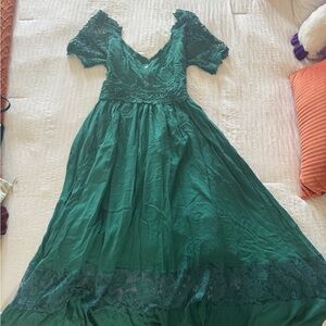 Joyfolie Teal Lace Dress